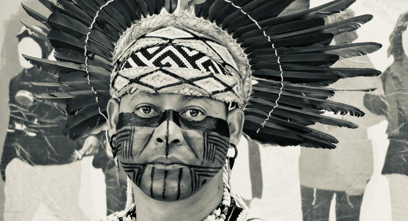 Tribal man with face painting